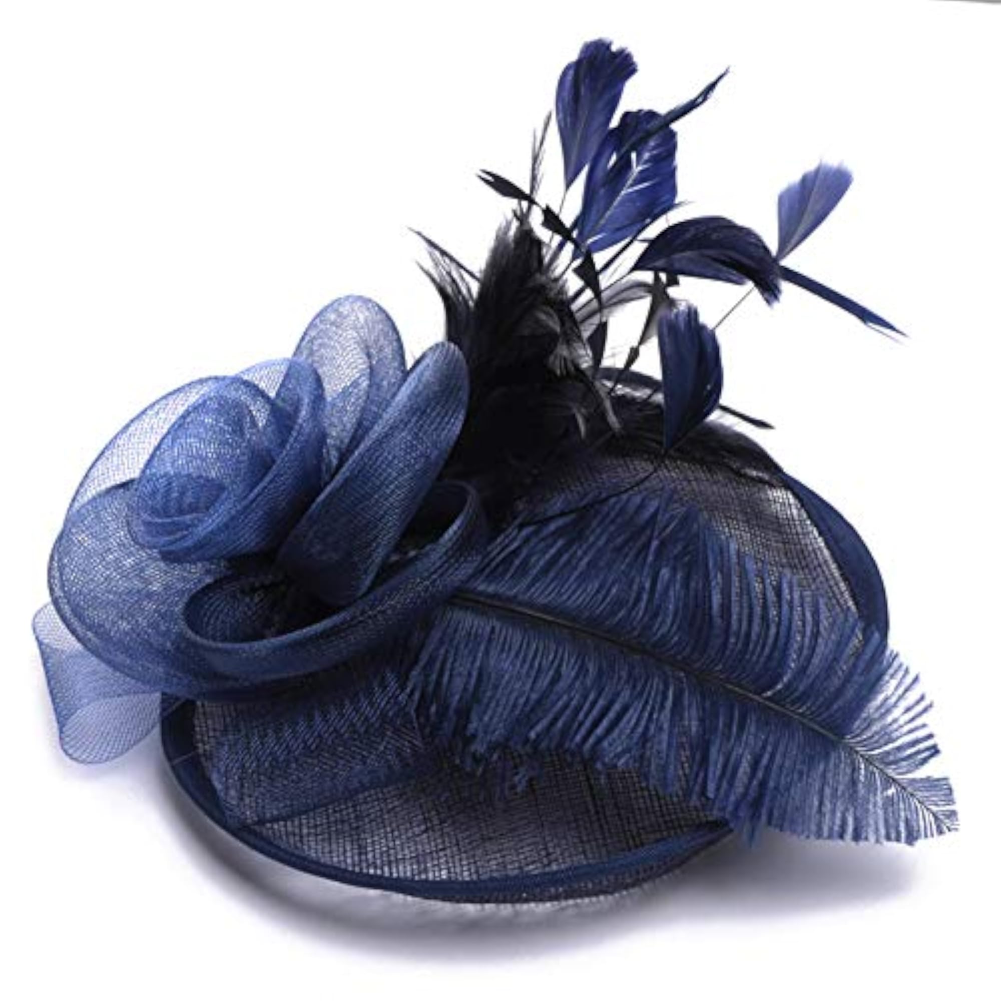 Ladies Flower Feather Fascinator Hat, Bridal Hair Clip