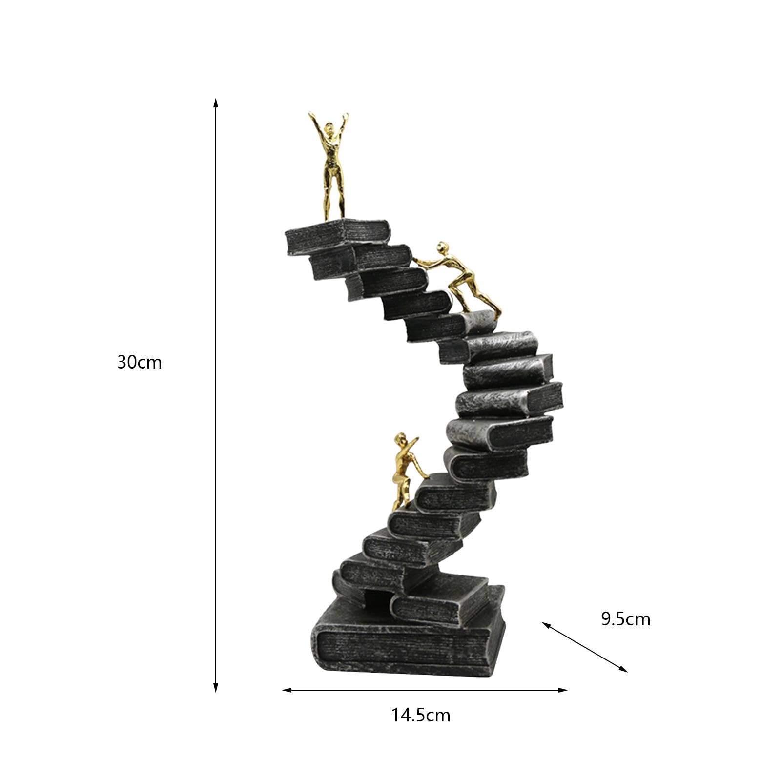 Denker Figur, Kletternde Buchleiter Statue für Heimdekorationsstudio
