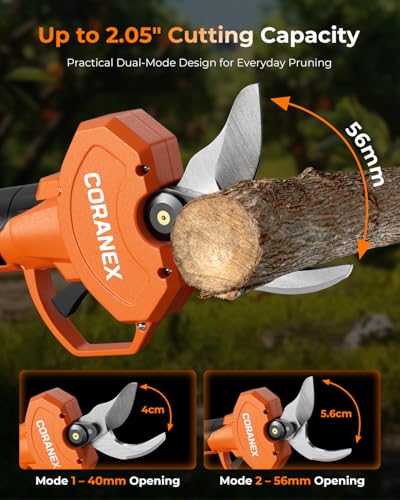 Image of 2.05'' / 56 mm Cordless Electric Pruning Shears | Longer Runtime | Brushless Motor | Anti-Slip Handle | Safety Switch | Ideal for Garden, Orchard & Tree Trimming
