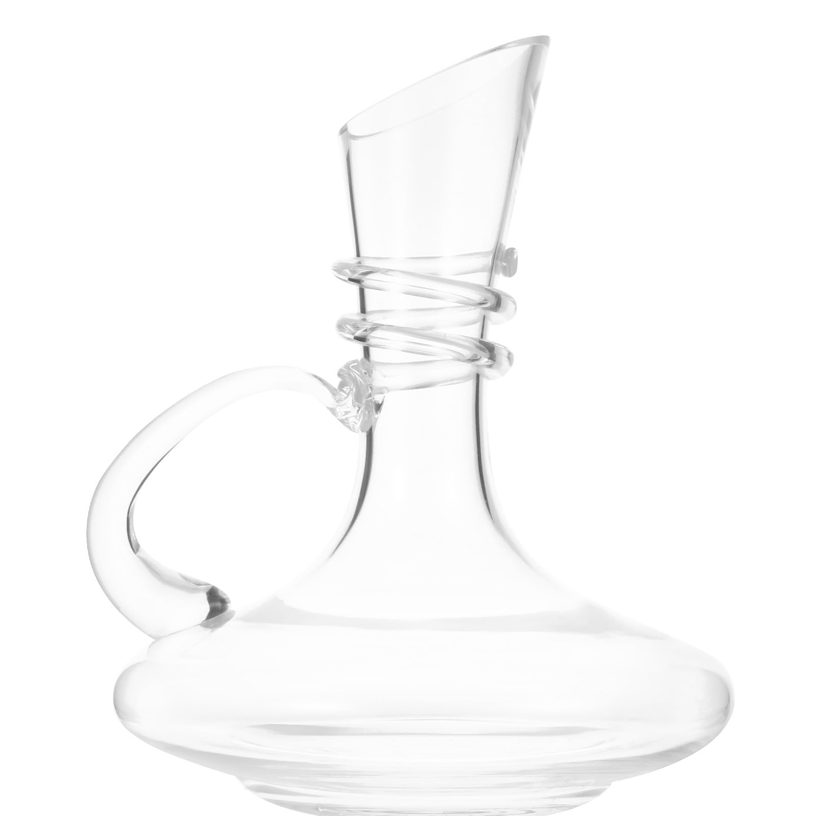 TOPBATHY 1pezzi Decanter per Vino in Vetro Cristallo Manico Design Moderno Elegante Adatto Casa Feste Bar per Vino Rosso Vodka Whisky e Conservazione Lunga