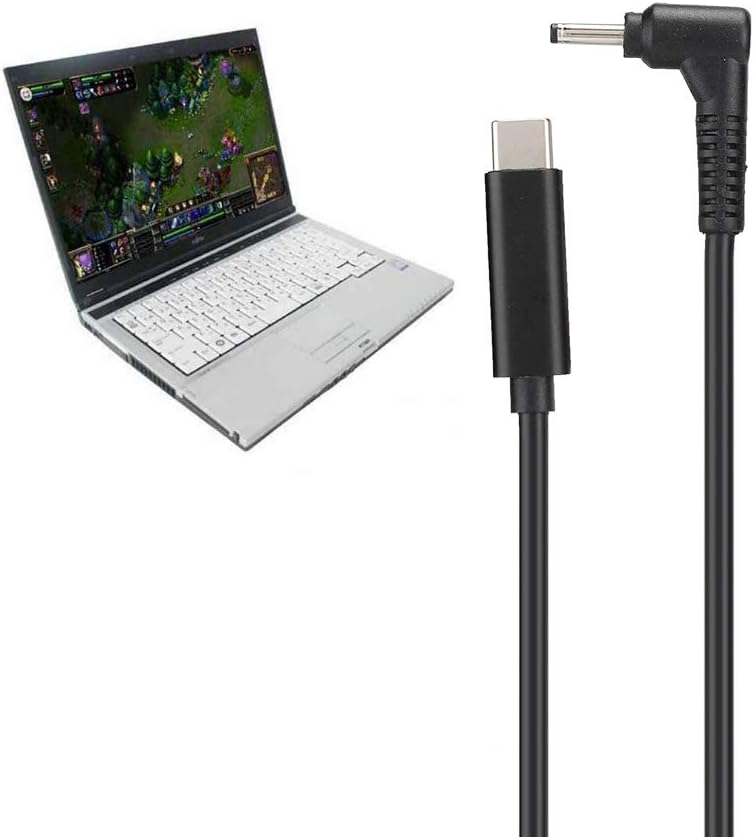 ASHATA Power Adapter Cable,Type-C to DC3.0mm1.1mm Notebook Power Cord,Pure Copper Type-C Male to 3.0mm X 1.1mm DC Laptop Adapter Cable for Acer//Ultrabook ASHATA Power Adapter Cable,Type-C to DC3.0mm1.1mm Notebook Power Cord,Pure Copper Type-C Male to 3.0mm X 1.1mm DC Laptop Adapter Cable for Acer//Ultrabook