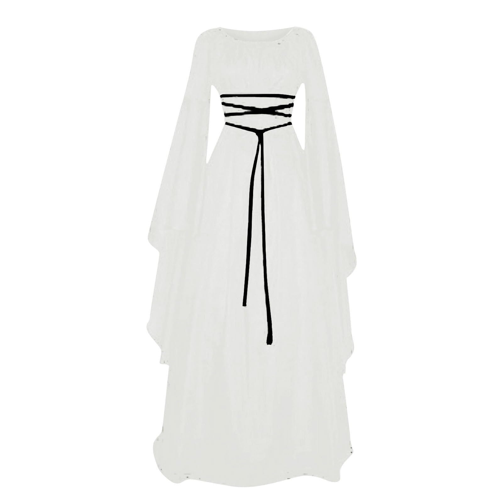 Womens Halloween Costume Adult Gothic Dress Vampire Costume Trumpet Sleeve