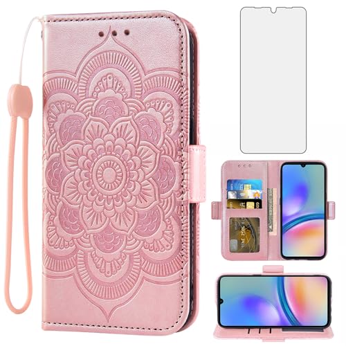 Coque portefeuille Samsung A05 avec porte-cartes et verre de protection