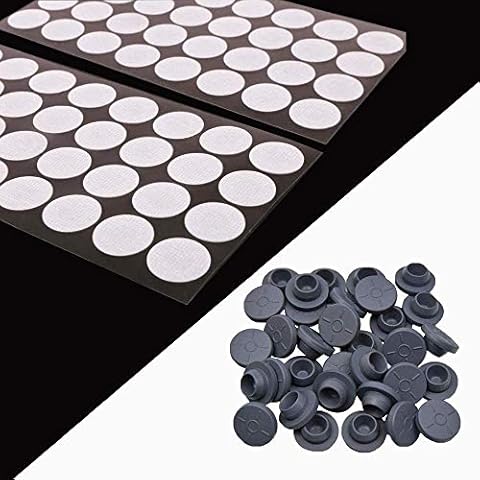 [64 pcs Synthetic Filter Paper Stickers (20mm Diameter)]+[64 pcs Self Healing Injection Ports (20mm Vial Rubber Stop)] Cover