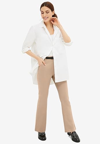 Miniatura 6 de Ellos Pantalones chinos elásticos clásicos de talla grande para mujer