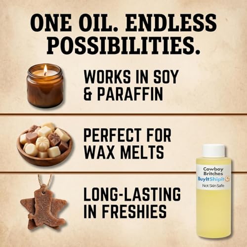 Image of Cowboy Britches Fragrance from Our Leather Collection - Perfect for Adding Aroma to Freshies, Candles, and Diffusers - 8 Ounces