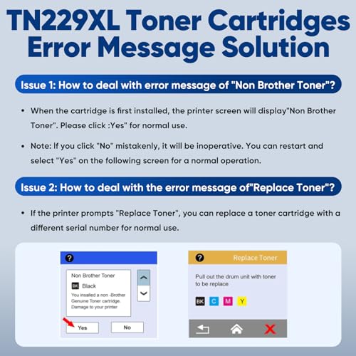 Image of TN229 TN229XL 229XL Toner Cartridges MFC-L3780CDW Compatible Replacement for TN 229XL TN-229XL TN229 /XL /V Use with MFC-L3780CDW MFC-L3720CDW HL-L3220CDW HL-L3280CDW Printers High Yield