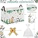 XHWZOF Jungle Baby Baskets for Baby Shower with Gift Bags,Animal Greeting Card and Ribbons -Baskets for Gifts Empty,Giraffe Lion Storage Diaper Bin Toy Box with Handles for Boys Girls