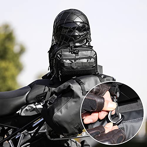 Motorrad Trägersysteme,KKnoon Motorrad Gepäcknetz Helmnetz Aufbewahrungsnetz mit 8 Haken Motorradhelm Netz Elastisch Spannnetz Sicherungsnetz Transportnetz für Motorrad