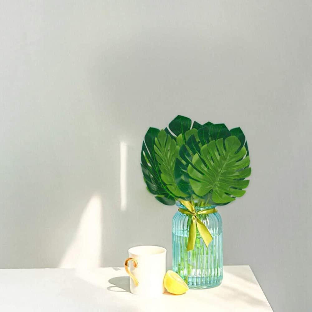 Decorazioni Hemore Foglie Tropicale di Palma Set di 20 PCS Foglie Artificiali con Grande