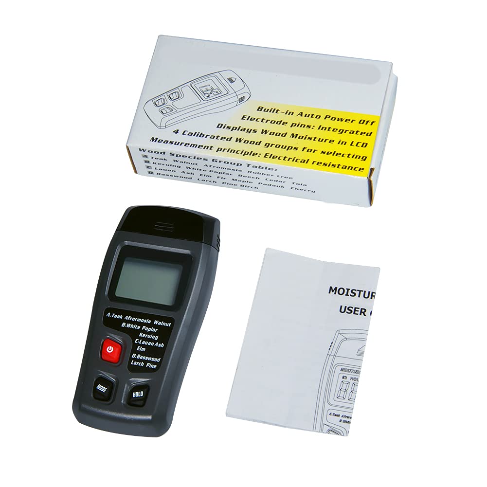 Wood Tester Sensor LCD Display Ergonomic Design for Various Special Low Battery Detection