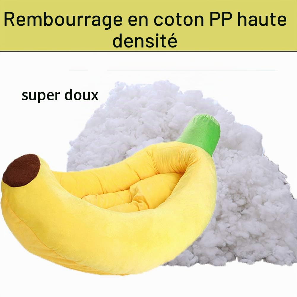 HANHAN Canapé-lit extra large pour chien en forme de banane - Coussin orthopédique doux et confortable - Lavable - Anti-mâchage, anxiété
