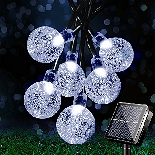 SUNNEST Guirlande lumineuse solaire d'extérieur résistante aux intempéries, 30 LED, 6,5 m, 8 modes de clignotement, éclairage étanche pour jardin, balcon, fête, mariage, chambre, terrasse, blanc froid Cover