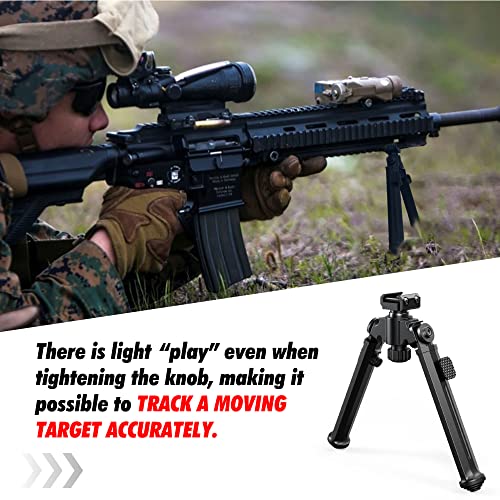 Rifle Bipod Rail Bipod With 360°Swivel, Easy Carry Folding Design 7 Adjustable Heights Quick Deploy Legs For Stability For Shooting #TOP5
