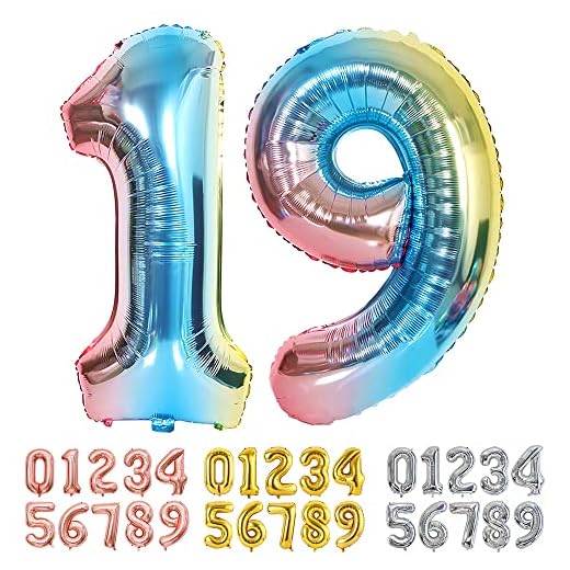 Ponmoo Foil Globo Número 19 91 Azul, Gigante Numeros 0 1 2 3 4 5 6 7 8 9 10-19 20-29 30 40 50 60 70 80 90 100, Grande Globos para La Boda Aniversario, Globo de Cumpleaños Fiesta Decoración