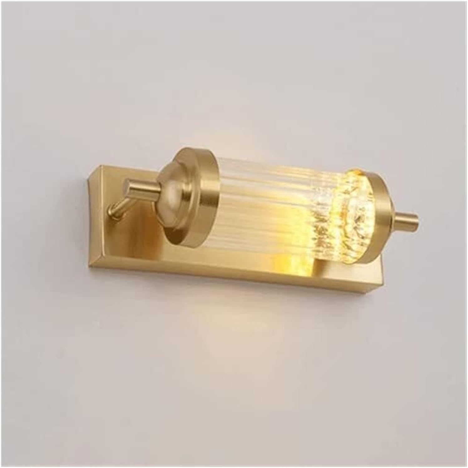 ASerZenith Bathroom Vanity Light All Copper Indoor Wall Sconce Glass Shade 1 Light Wall Light 3000K Led Wall Mount Light Fixtures,Chandelier Lamps,25Cm