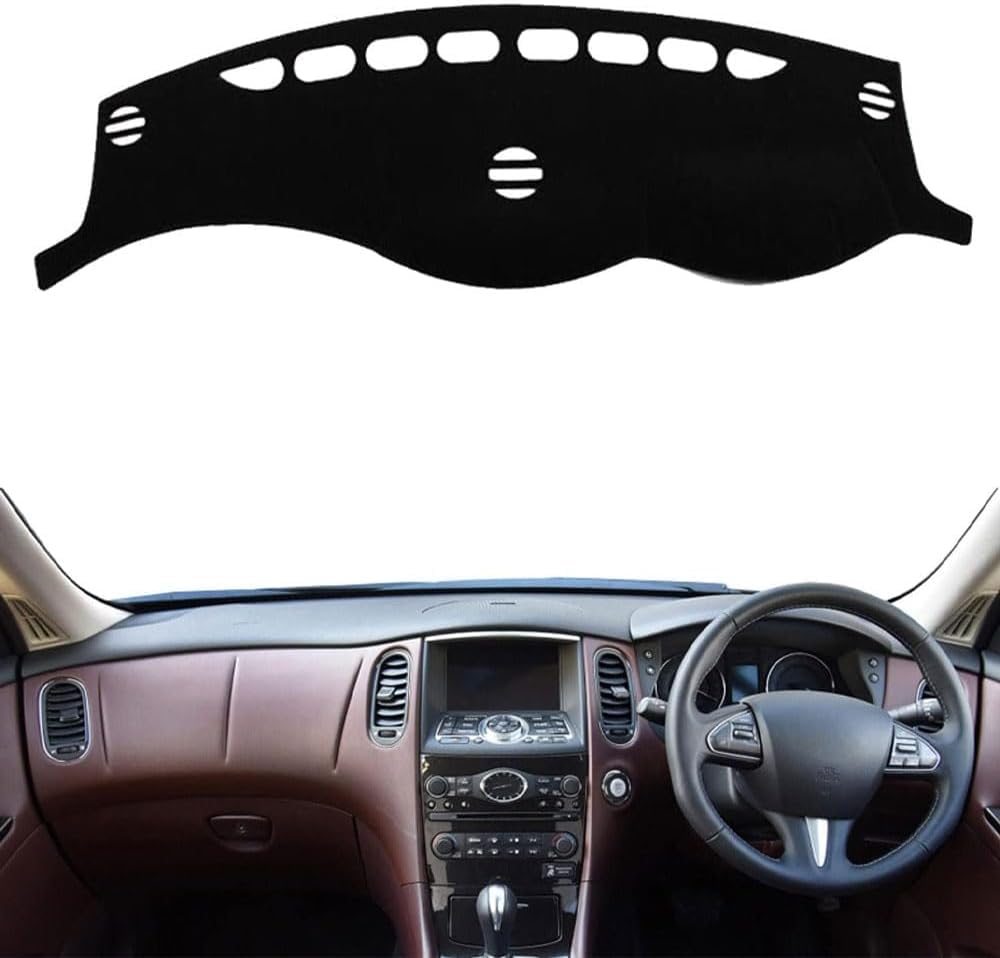 ZhangXD Car Dashboard Cover for Infiniti EX EX37 2007-2017, Non-Slip Dash Board Sun Shield Protector Anti-Glare Anti Dust Interior Accessories