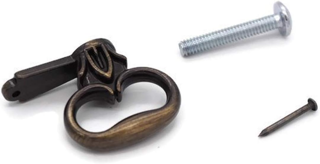 Mock Key Drawer Pull - Antique Brass Finish Knob, False Pull for Cabinet, Imitation Antique Key