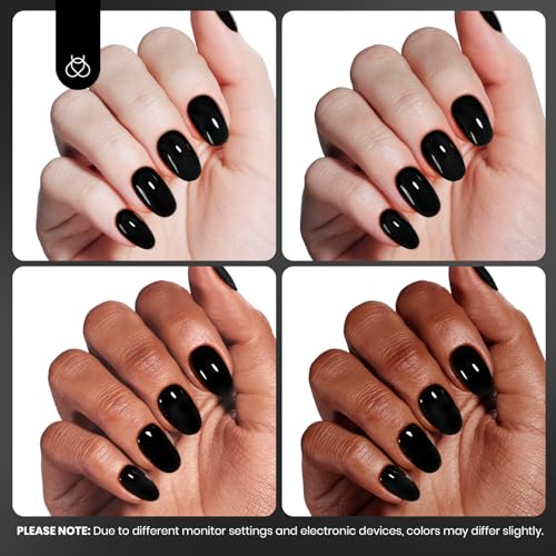 Image of beetles Gel Polish Classic Black Gel Nail Polish - Gel Polish Hema Free Soak Off Uv LED Fall Nails Art Lamp 8ml DIY Home Manicure Salon Silent Charm