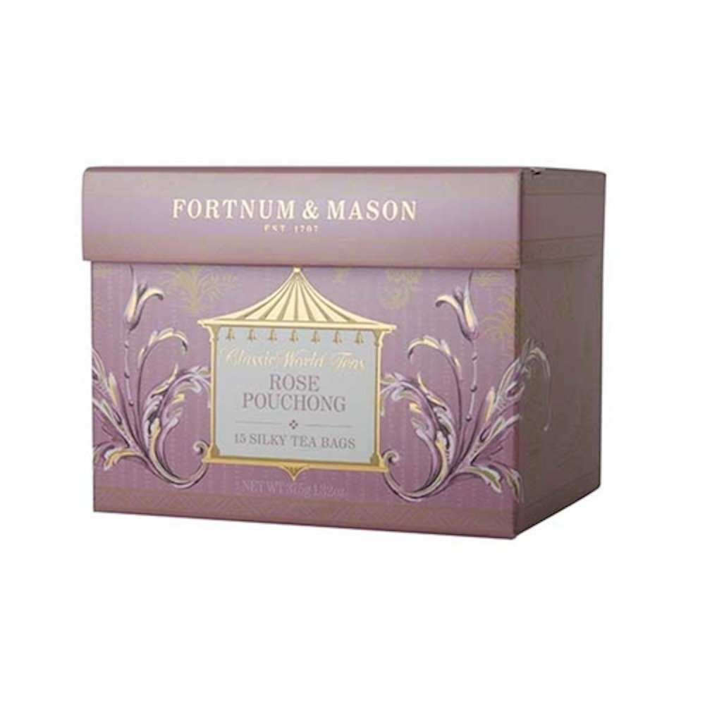 Fortnum & Mason British Tea, Rose Pouchong 15 Silky Tea Bags NEW EDITION (1 Pack) - ro23tb1 - USA Stock