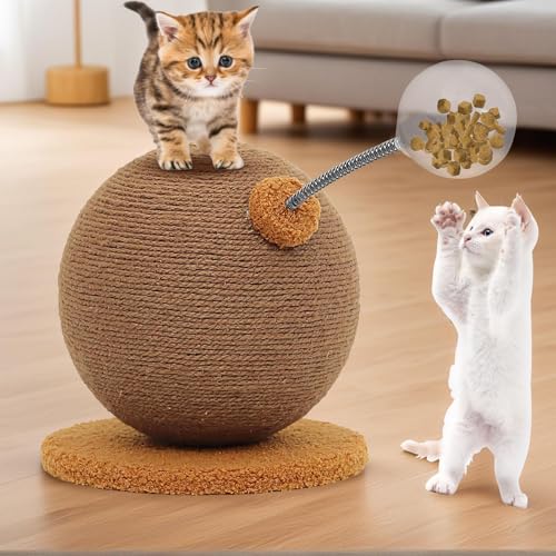 Arbre à chat avec balle à gratter créative en sisal pour stimuler l'instinct - 8