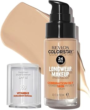 Revlon Colorstay Liquid Foundation Makeup for Combination/Oily Skin SPF15 Medium to Full Coverage (30ml) Matte Finish, Buff (150) Unisex