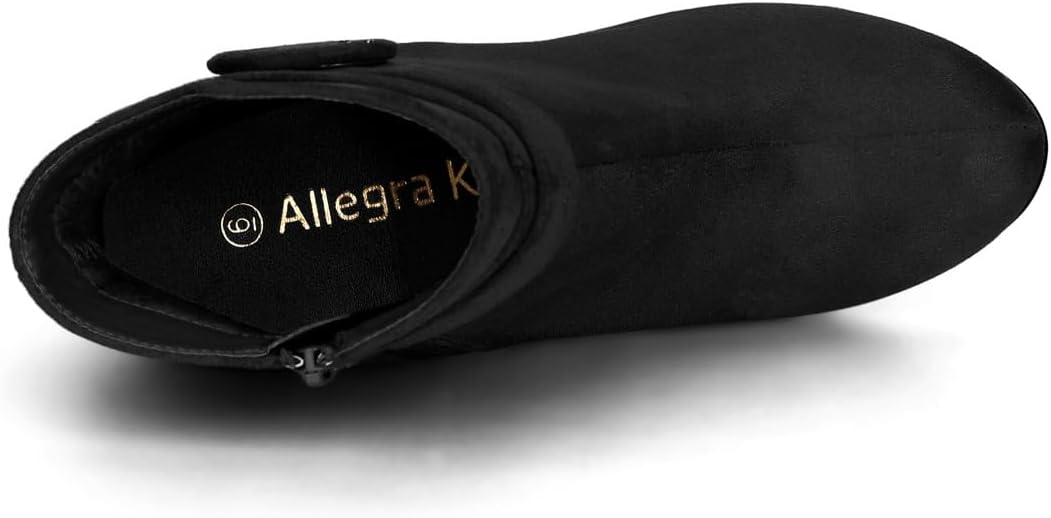 Allegra K Women's Round Toe Block Heel Boots Ankle Booties - Image 6