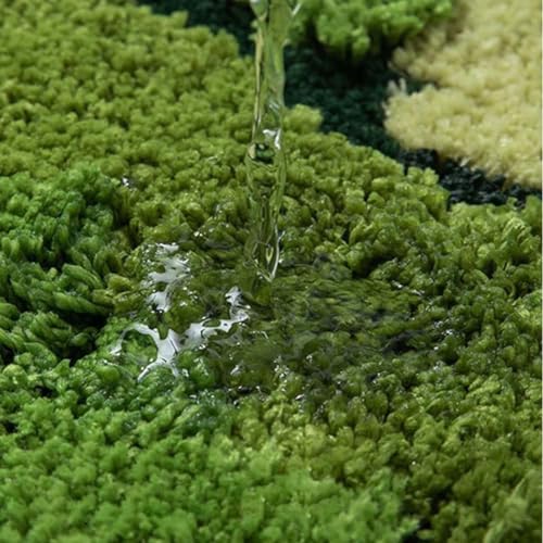 Tapete baño 2x5.3 pies verde 3D musgo suave miniatura 2