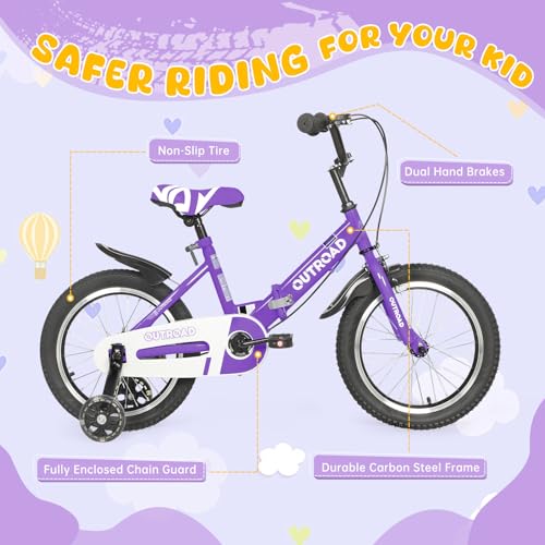 image for MarKnig 14 Inch Folding Kids Bike for 3-5 yrs Old Boys and Girls, Free