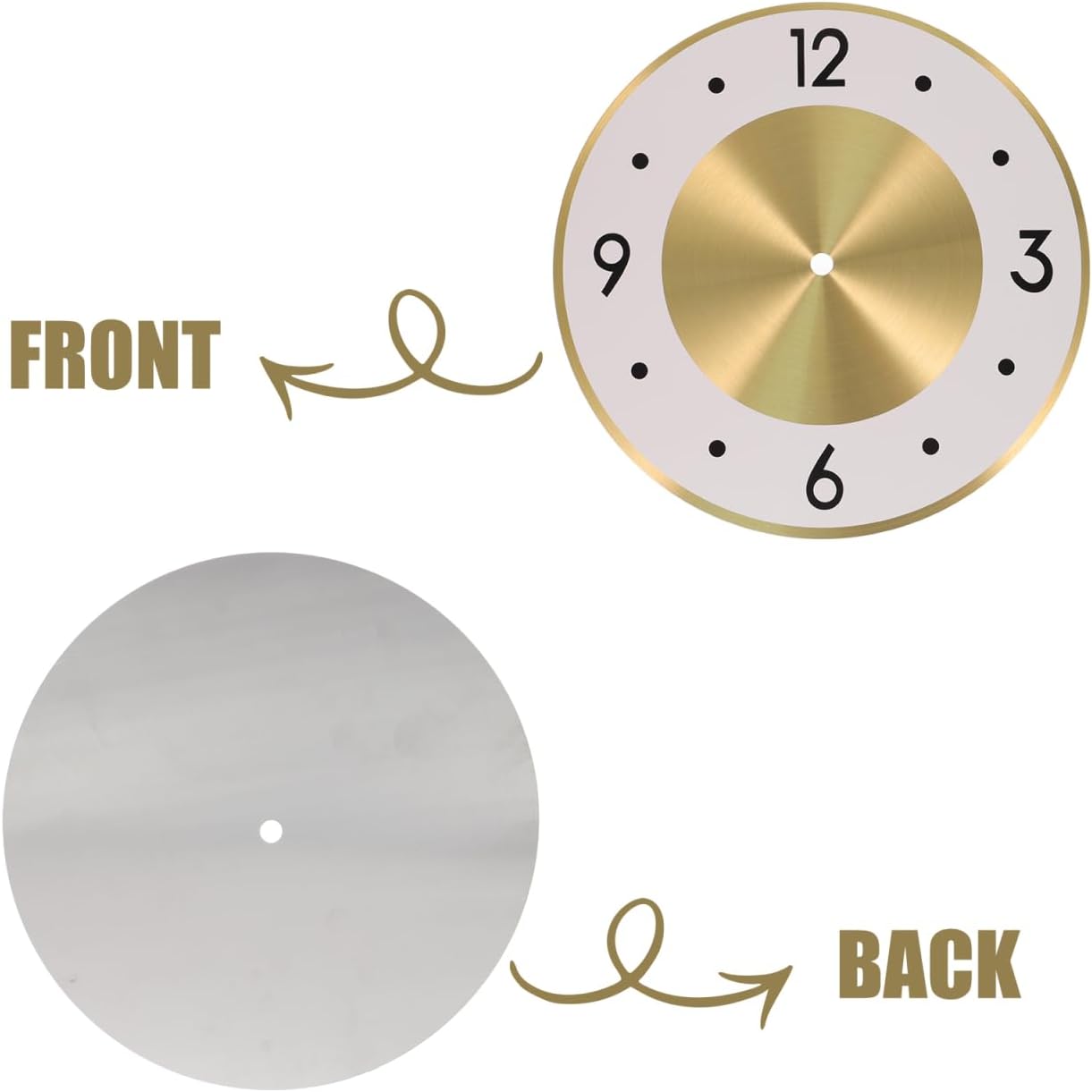 OSALADI 8.66 Inch Round Clock Dial Replacement for DIY Wall Clock Face Aluminum Material Accessory for Quartz Parts