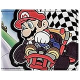 Echte Qualität Material Super Mario Kartsport-Zielflagge Schwarz Portemonnaie Geldbörse