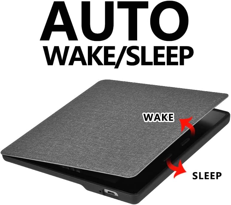 Miniatura 7 de Funda para Kindle Oasis de 7" con correa para la mano  Funda inteligente de piel sintética ultra delgada con apagado automático y encendido para