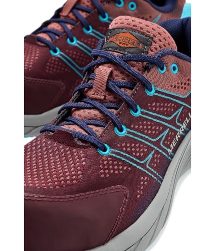 Image of Merrell Moab Flight CF /Aragon, Women's, Red /Gray, Comp Toe, EH, Slip Resistant, Low Athletic, Work Shoe (6.0 M)