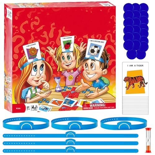 LETTERASHQP Quién Es Juego Para Niños, Juego de Mesa de Cartas y Adivinanzas, Who Am I Para Reuniones Familiares y Fiestas