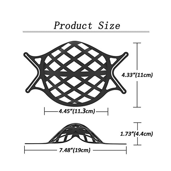 4-Pack-Face-Mask-Bracket-Large-3D-Silicone-Mask-Bracket-with-Ear-Loops-Internal-Support-Frame-for-Cloth-Mask-Adult-Cool-Lipstick-Protection-Black Shaboo Prints 4 Pack Face Mask Bracket Large 3D Silicone Mask Bracket with Ear Loops Internal Support Frame for Cloth Mask Adult Cool Lipstick Protection, Black