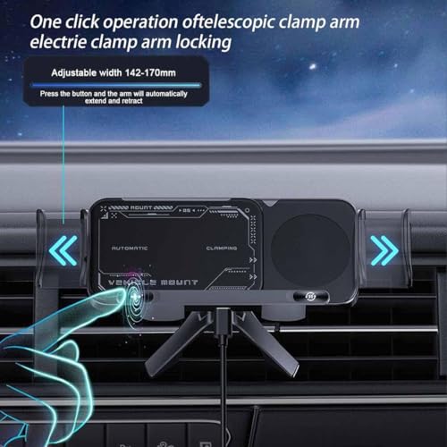 Image of 2024 High Intelligent Mobile Phone /Pad Holder, Wireless Car Charger Fast Charging Holder for All Smart Phones (Silver)