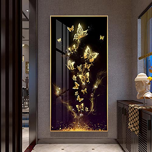 Affiches papillon doré art abstrait et photos animaux minimalistes sur toile 70x140