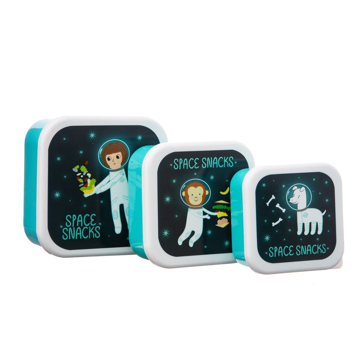Sass & Belle Blue Space Explorer Lunch Boxes - Set Of 3