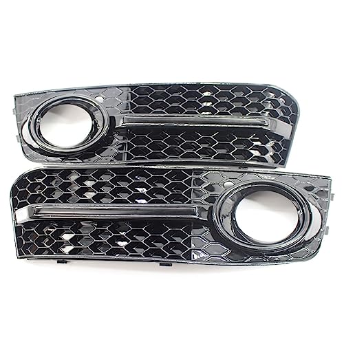 FGBQKP(小さな店) 自動車の付属品アウディ A4 B8 2008 2009 2010 2011 車のフォグライトグリルカバーフォグライトランプシェード 8KD807681 8KD807682(Black Trim)