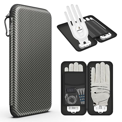 Estuche para guantes de golf con mosquetón y organizador rígido de almacenamiento