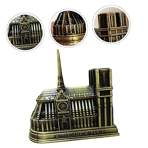 Miniatura de Notre Dame dorada para decoración de escritorio y salones de restaurante 6