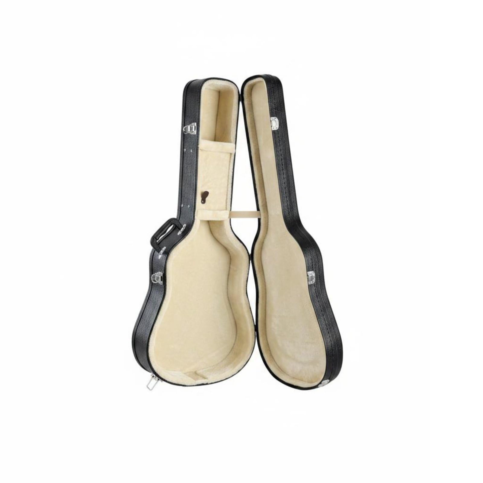 Qianly Attrezzatura Musicale Imbottitura 20 Mm, Custodia Rigida Per Chitarra 40/41 Pollici, PU, Esterno Nero, Interno Crema, Con Spallacci