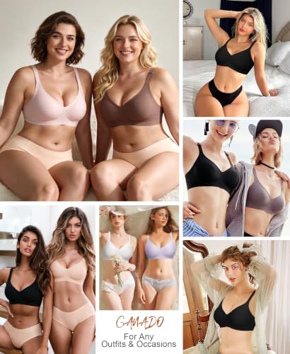 Image of Ganado Seamless Wireless Bras for Women No Underwire Bras Supportive Bralette Padded Comfort T Shirt Bra