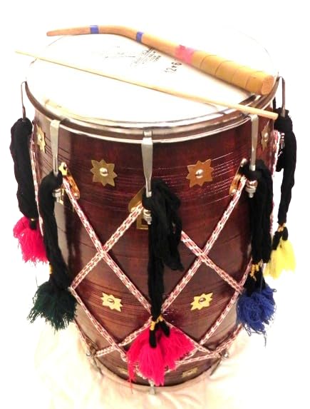 Punjabi Bhangra Dhol, Kacha Pakka Sheesham Holz, mit Tragetasche