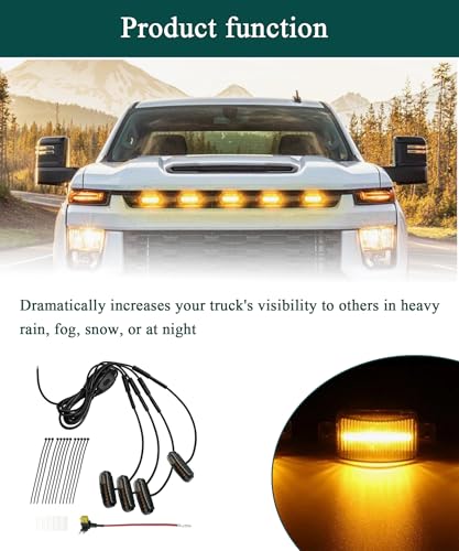 4 Piezas Luces LED Ámbar para Parrilla de Camión miniatura 4