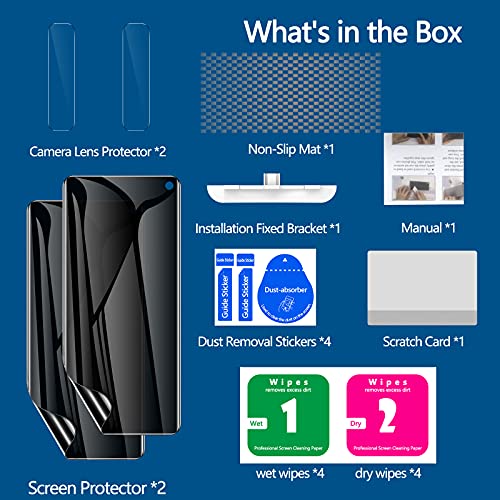 Lywhl [2+2 Pack] For Samsung Galaxy S10 Privacy Screen Protector [Support Fingerprint Id] Anti-Spy Full Adhesive Flexible Film + Camera Lens Glass Protector For Galaxy S10 6.1 Inch thumb #5