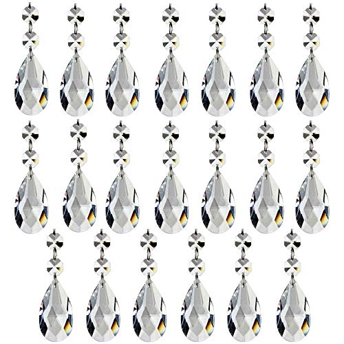 H&D 20pcs Pendants-teardrop Chandelier Crystal Pendants Glass Pendants Beads