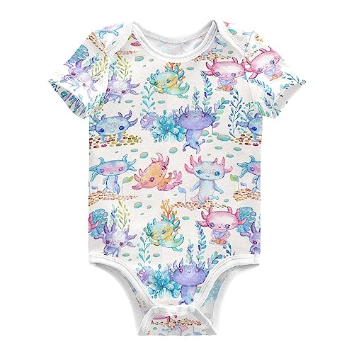 Image of Ollabaky Unisex Baby Bodysuits Short-Sleeve Cotton Baby Clothes for Girls Boys 0-24 Months