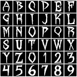 36pcs Halloween Letter Stencils Numbers Stencils Templates Reusable Plastic Alphabet Templates...