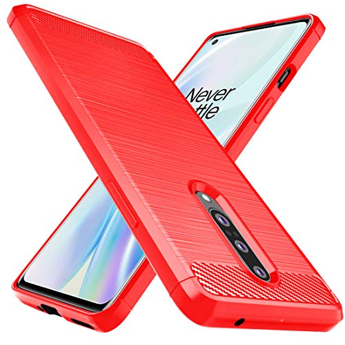 Coque Oneplus 8 caoutchouc TPU souple protection rouge fine